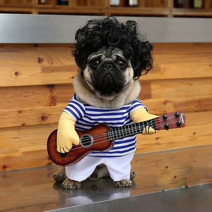 Rockstar Dog Guitar Costume — Hilarious Pet Outfit for Small & Medium Dogs
